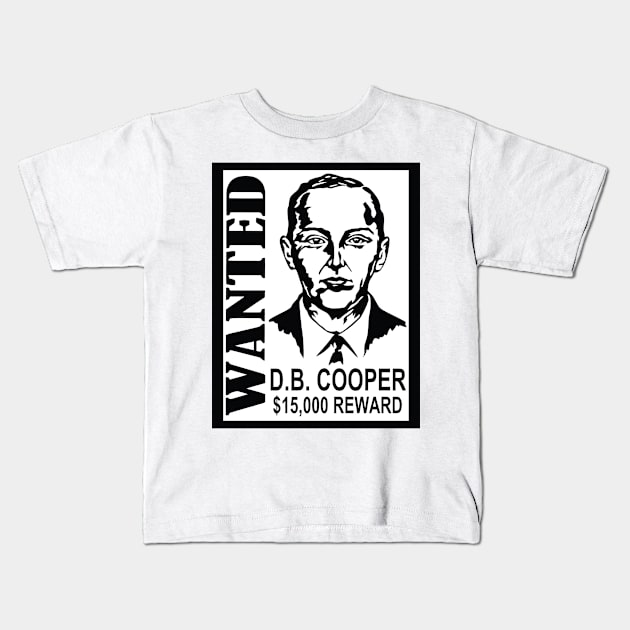 Db Cooper Kids T-Shirt by jasminemayer